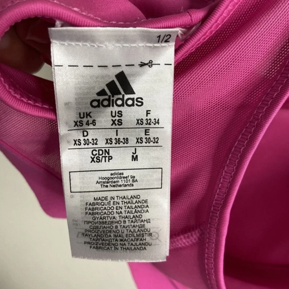Adidas Racerback Activewear Sports Bra Barbie‎ Pink Womens XS New Solid stretch